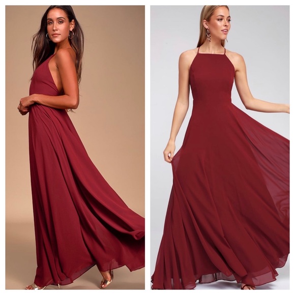 Lulu's Dresses & Skirts - Lulus Mythical Kind of Love Wine Red Maxi dress